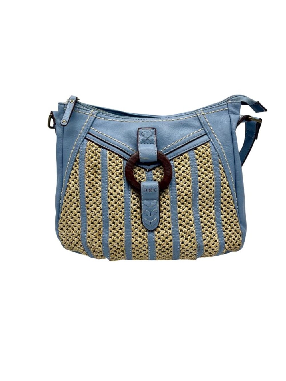 Born Concepts Blue Faux Leather Crossbody Bag